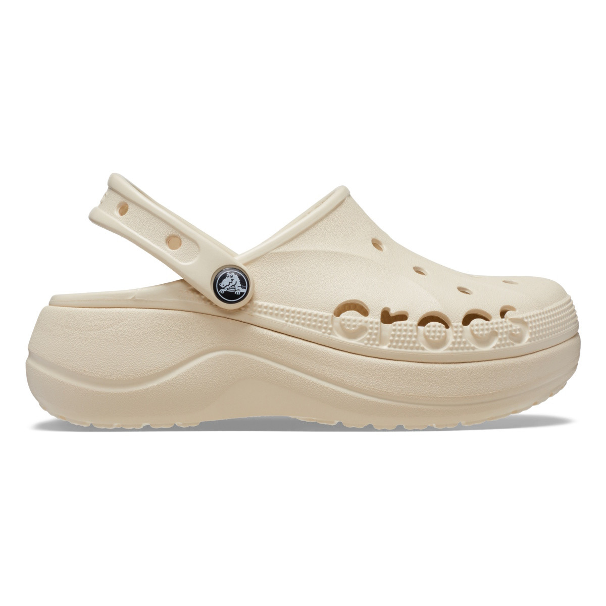 Saboți Crocs Baya Platform Clog Bej - Winter/White - imagine 8